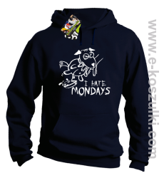 I hate mondays - bluza z kapturem granatowy