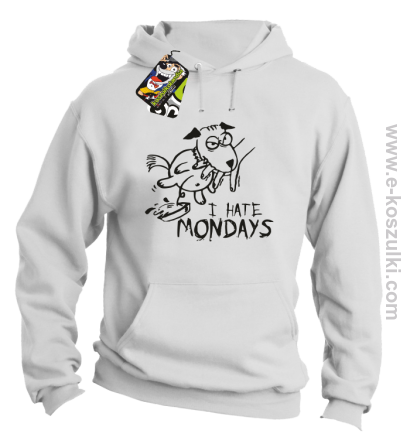 I hate mondays - bluza z kapturem biały