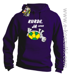 Kurde, ja latam - żółwik - bluza z kapturem fioletowa