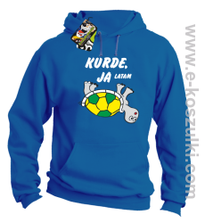 Kurde, ja latam - żółwik - bluza z kapturem niebieska