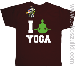 I love YOGA - koszulka dziecięca brązowy