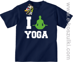 I love YOGA - koszulka dziecięca granatowy