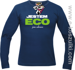 Jestem ECO - longsleeve męski - granatowy