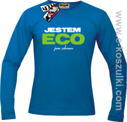 Jestem ECO - longsleeve męski - niebieski