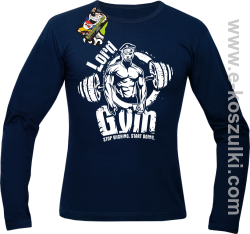 LORD Gym Stop wishing Start Doing - longsleeve męski granatowy