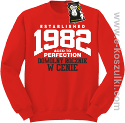 Established aged to perfection - bluza z dowolnym nadrukiem bez kaptura czerwona
