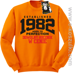 Established aged to perfection - bluza z dowolnym nadrukiem bez kaptura pomarańczowa
