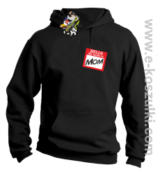 Hello my name is mom - bluza z kapturem czarny
