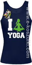 I love YOGA - top damski granatowy