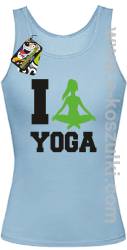 I love YOGA - top damski błękitny