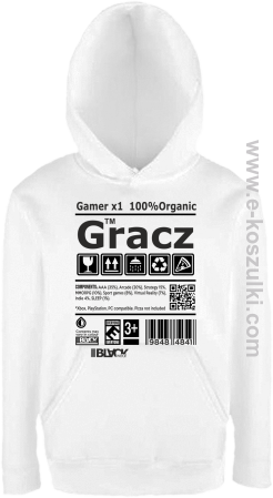 Gracz GAMER - bluza z kapturem dziecięca 