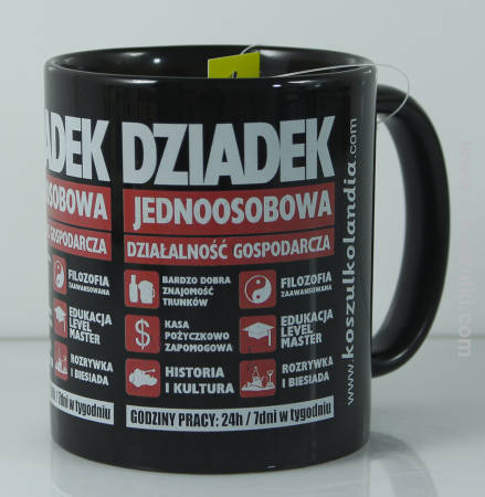 Dziadek jednoosobowa działalność gospodarcza - kubek czarny 330ml 