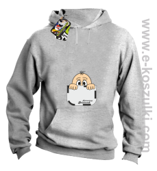 Kieszonka z dzidziusiem - bluza z kapturem  melanż