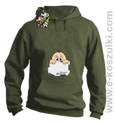 Kieszonka z dzidziusiem - bluza z kapturem  khaki