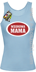 Wzorowa mama plakietka - top damski błękitny