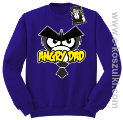 Angry dad - zabawna bluza dla taty bez kaptura fioletowa