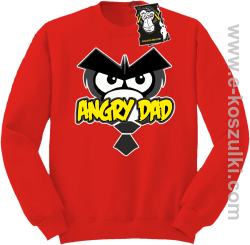 Angry dad - zabawna bluza dla taty bez kaptura czerwona