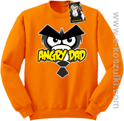 Angry dad - zabawna bluza dla taty bez kaptura pomarańczowa