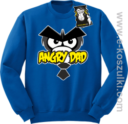 Angry dad - zabawna bluza dla taty bez kaptura niebieska