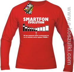 Smartfon evolution - longsleeve męski - czerwony