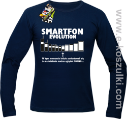 Smartfon evolution - longsleeve męski - granatowy