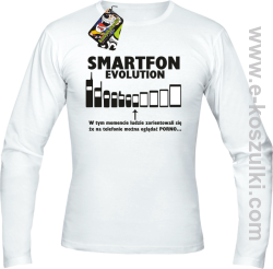 Smartfon evolution - longsleeve męski - biały