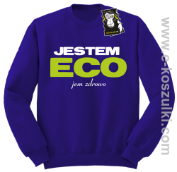 Jestem ECO jem zdrowo - bluza z napisem  bez kaptura fioletowa