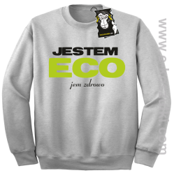 Jestem ECO jem zdrowo - bluza z napisem  bez kaptura melanż