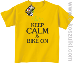 Keep Calm & Bike On - koszulka dziecięca żółty
