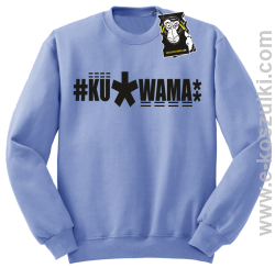 ku.wama - bluza z napisem bez kaptura błękitna