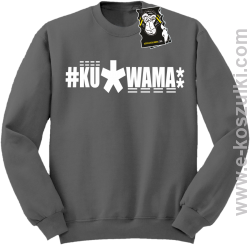 ku.wama - bluza z napisem bez kaptura szara