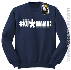 ku.wama - bluza z napisem bez kaptura granatowa