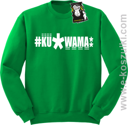 ku.wama - bluza z napisem bez kaptura zielona