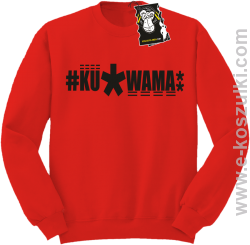 ku.wama - bluza z napisem bez kaptura czerwona