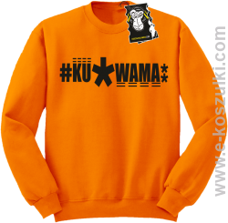 ku.wama - bluza z napisem bez kaptura pomarańczowa