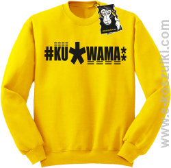 ku.wama - bluza z napisem bez kaptura żółta