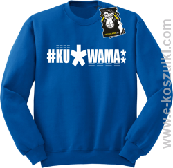 ku.wama - bluza z napisem bez kaptura niebieska