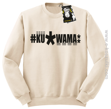 ku.wama - bluza z napisem bez kaptura beżowa
