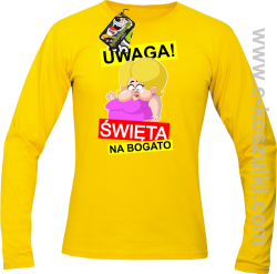 UWAGA Święta na Bogato Różowa Dżoana - longsleeve męski żółty