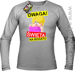 UWAGA Święta na Bogato Różowa Dżoana - longsleeve męski melanż 