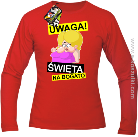 UWAGA Święta na Bogato Różowa Dżoana - longsleeve męski 