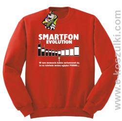 Smartfon evolution - bluza męska bez kaptura - czerwona