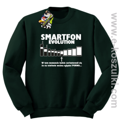 Smartfon evolution - bluza męska bez kaptura - butelkowa