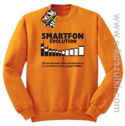 Smartfon evolution - bluza męska bez kaptura - pomarańczowa