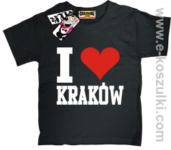 I love Kraków koszulka dziecięca - czarny