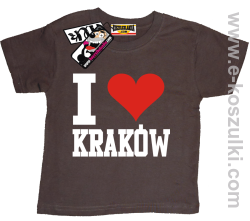 I love Kraków koszulka dziecięca - brązowy