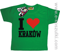 I love Kraków koszulka dziecięca - zielony