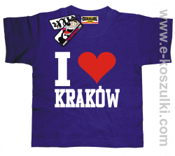 I love Kraków koszulka dziecięca - fioletowy