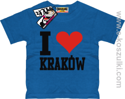 I love Kraków koszulka dziecięca - niebieski