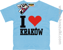 I love Kraków koszulka dziecięca - błękitny